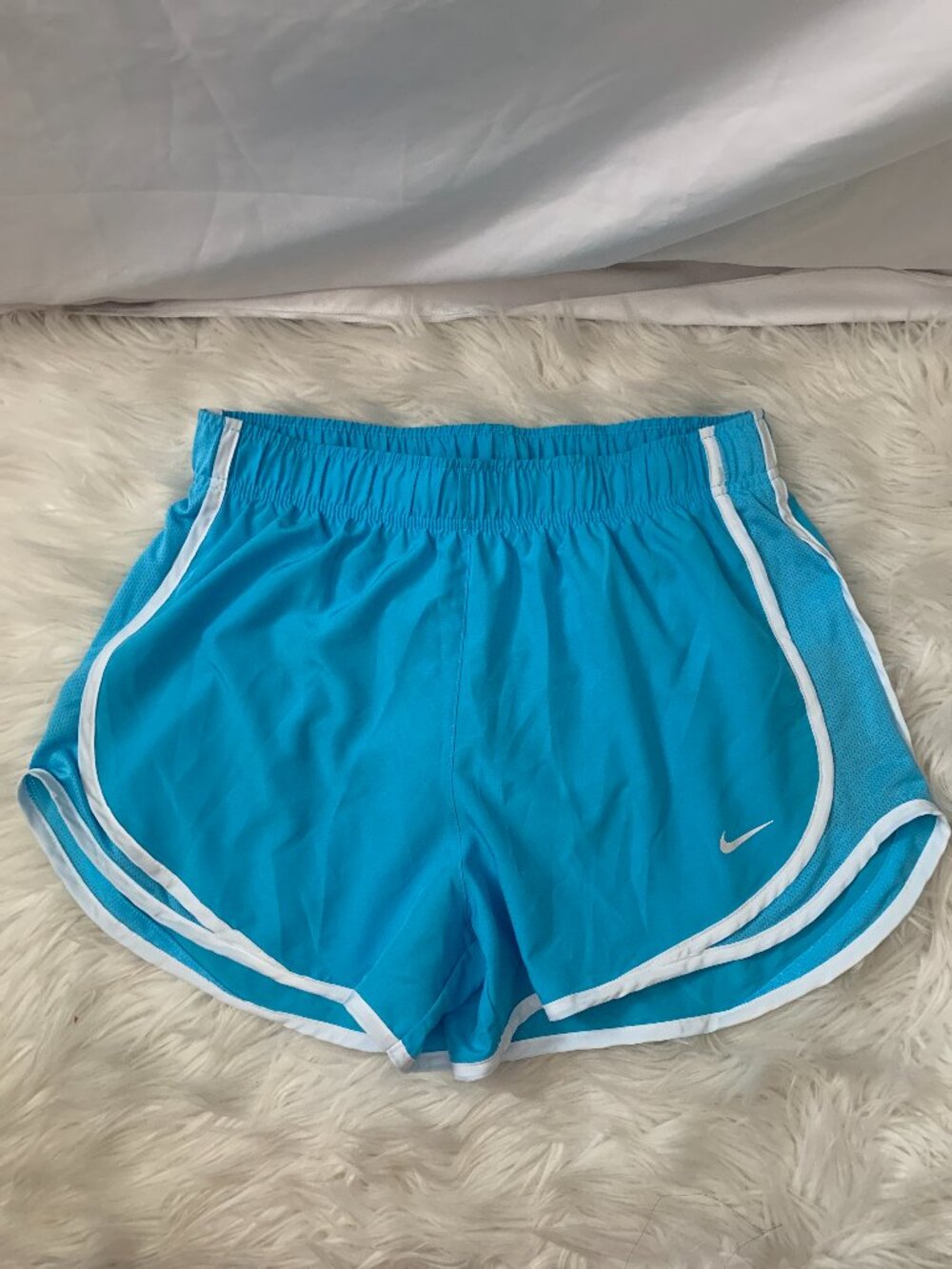 NIKE Tempo Dri-FIT Mid-Rise 3" Brief Lined Running Shorts in Blue/White Sz MED